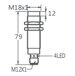 M18非埋式接近開(kāi)關(guān)插件式